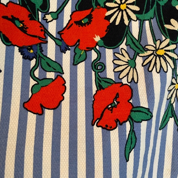 Anthropologie poppy floral and stripe pencil skirt - Picture 7 of 8